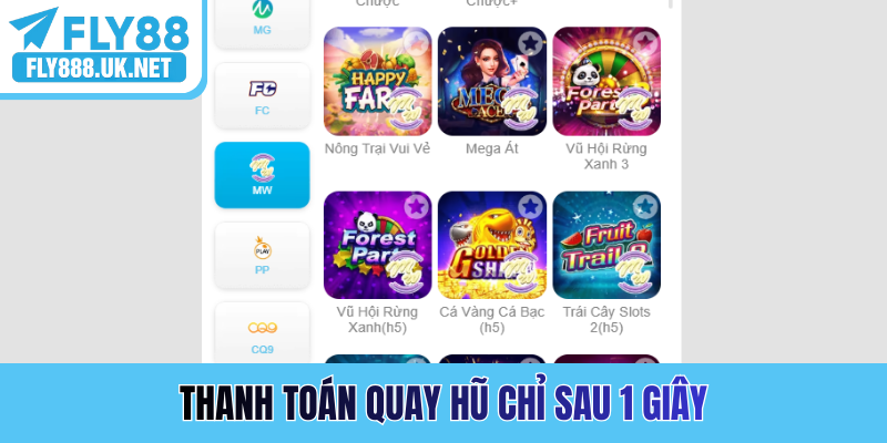 Thanh toán quay hũ chỉ sau 1 giây